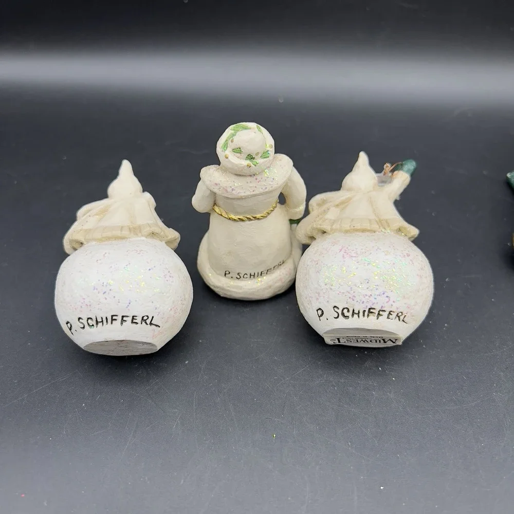 4 Pam Schifferl Winter White Woodland Santa Figurines Ornaments Midwest
